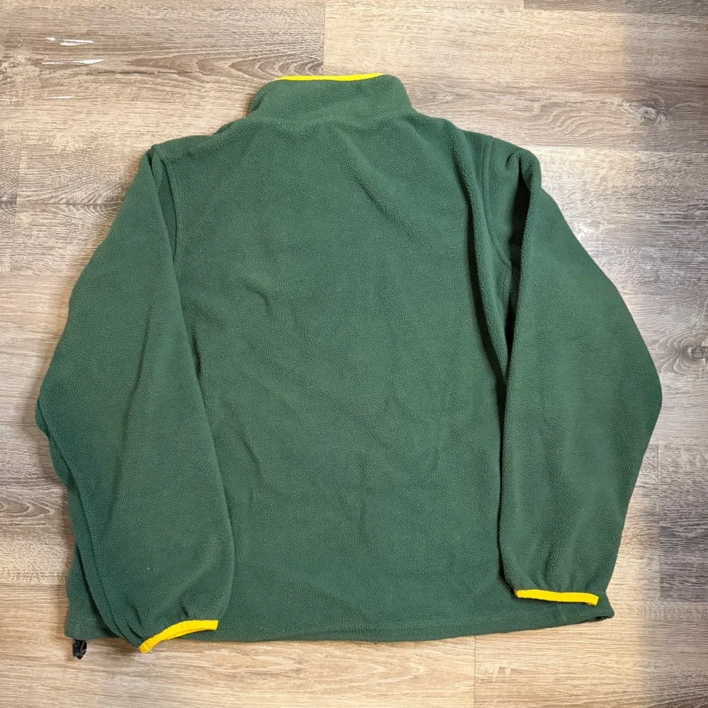 Y2K Reebok Green Bay Packers Fleece Quarter Zip Pullover Green Yellow Mens XL